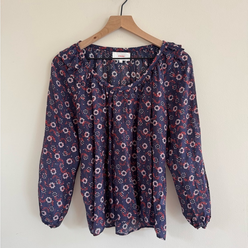 NWOT Xirena Rylei Top Navy Rouge Voile Silk & Cotton Size‎ XS